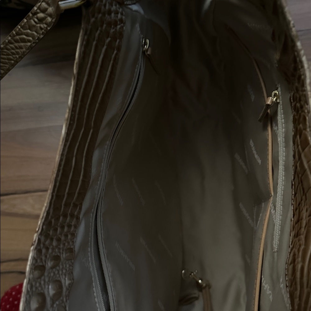 Brahmin Tan Crocodile-Embossed Shoulder Bag - Picture 5 of 5